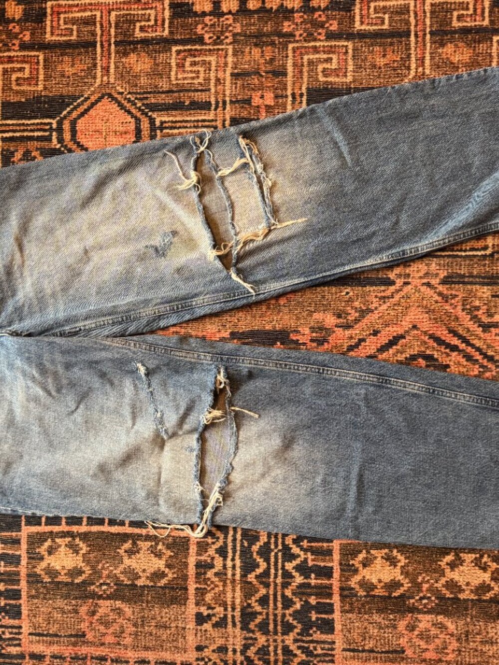 Zara The New Daddy Jeans Women’s 4 Distressed Ripped Straight Leg Y2K - Picture 5 of 6
